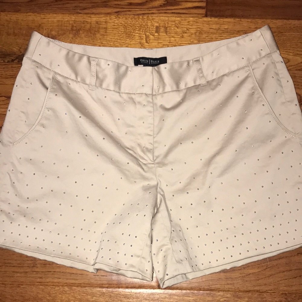 White House Black Market studded khaki shorts, size 8
